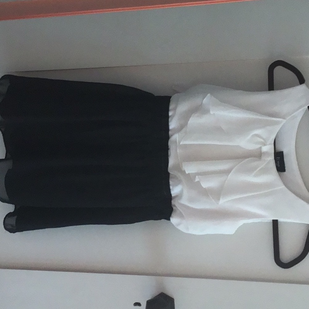 White and black tank top dress
